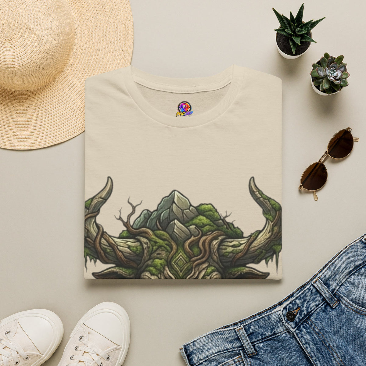 Taurus Greenman Bull T-Shirt — Nature Spirit Woodland Bull Graphic Tee