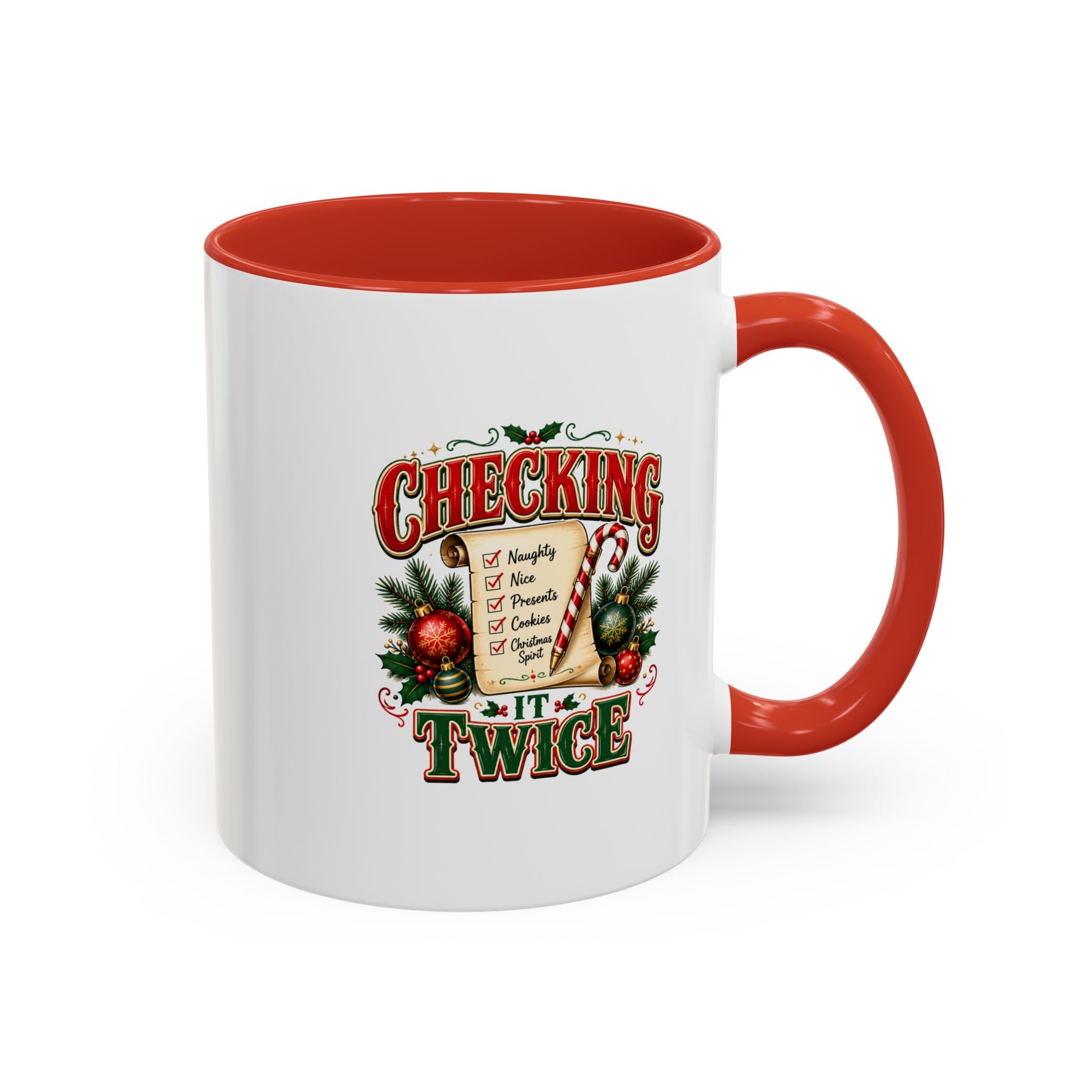 Checking It Twice Christmas Coffee Mug — Holiday Checklist Design