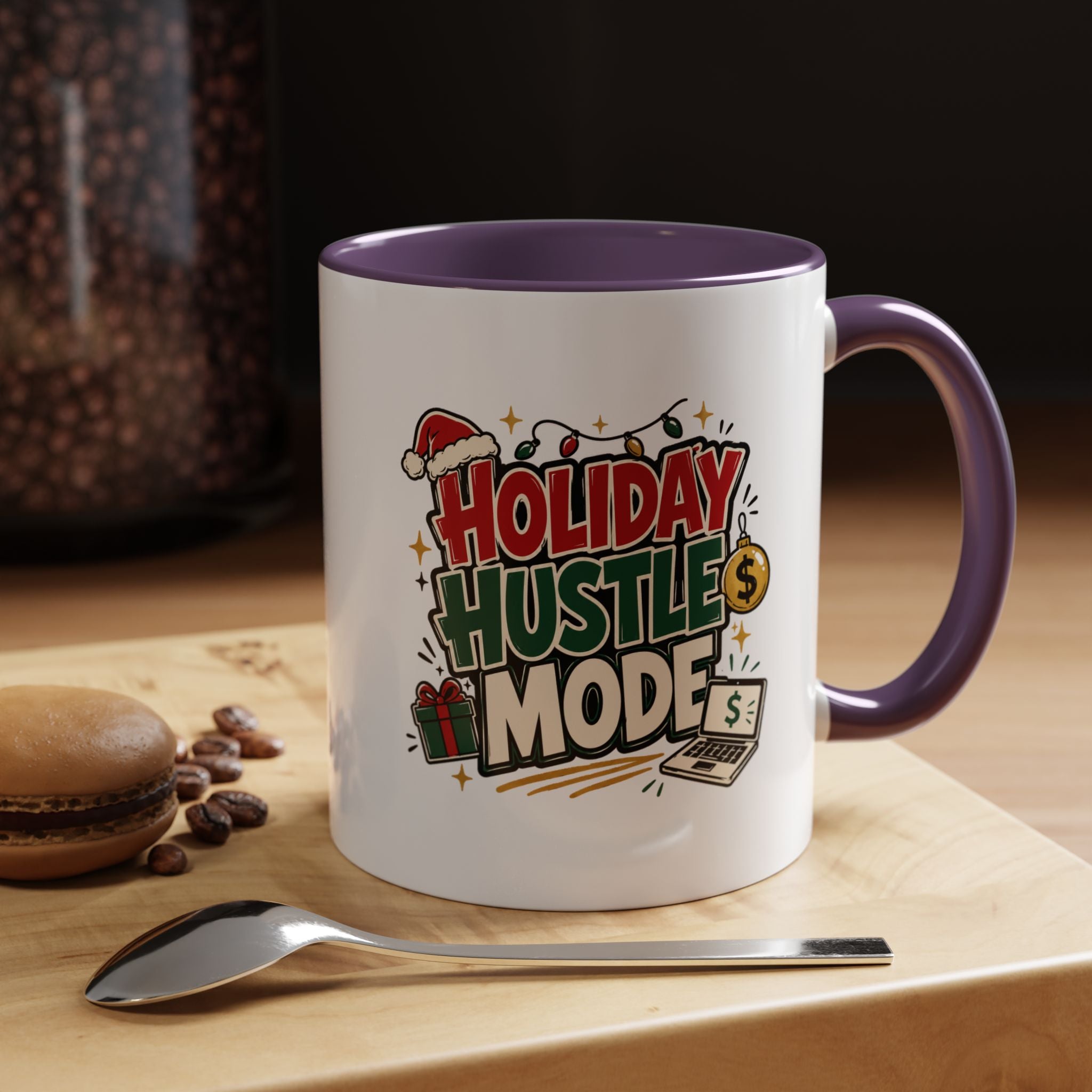 Modern Day Christmas Holiday Hustle Mode Coffee Mug — Festive Christmas Work Grind 11/15oz Accent Mug