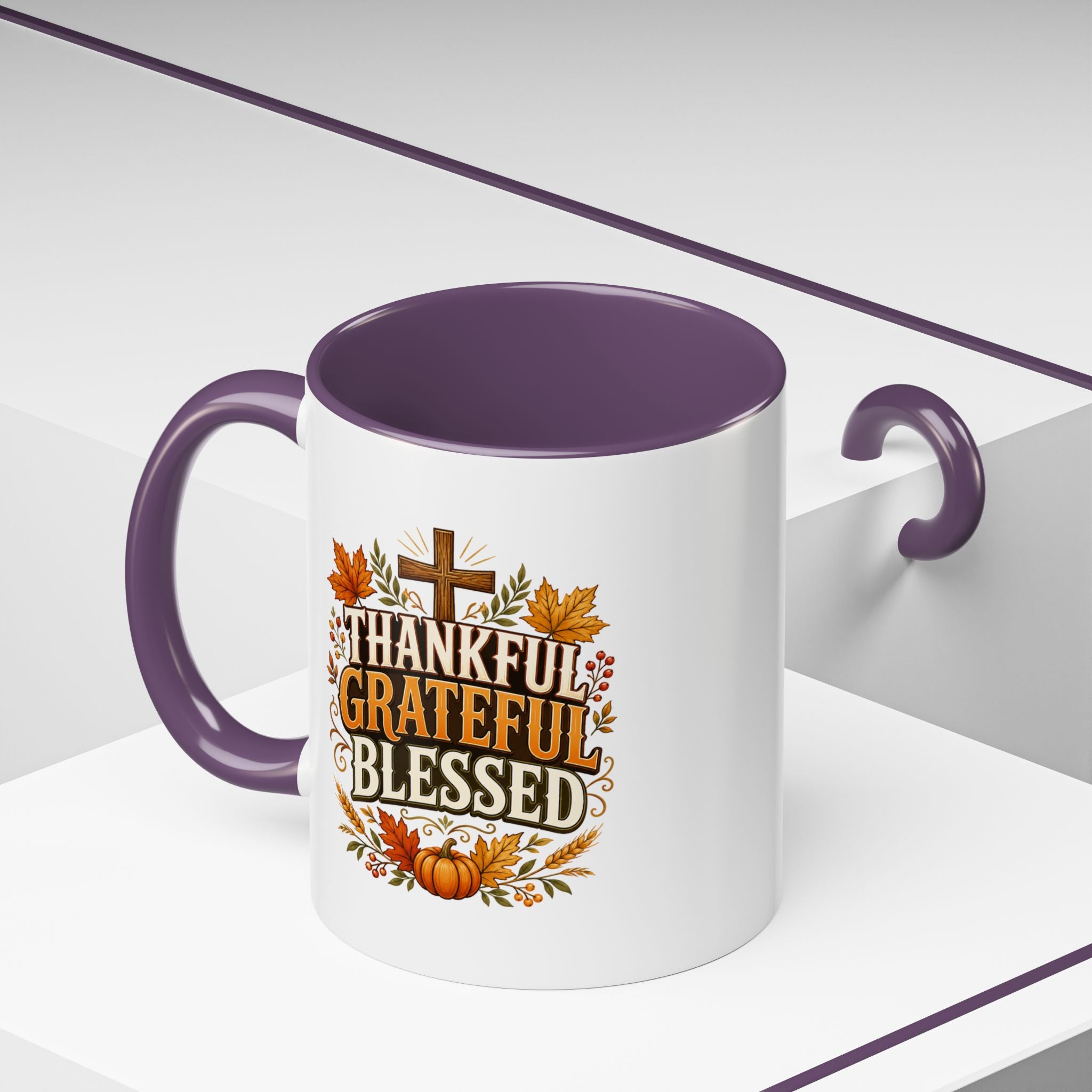 Thanksgiving Mug Thankful Grateful Blessed Coffee Mug