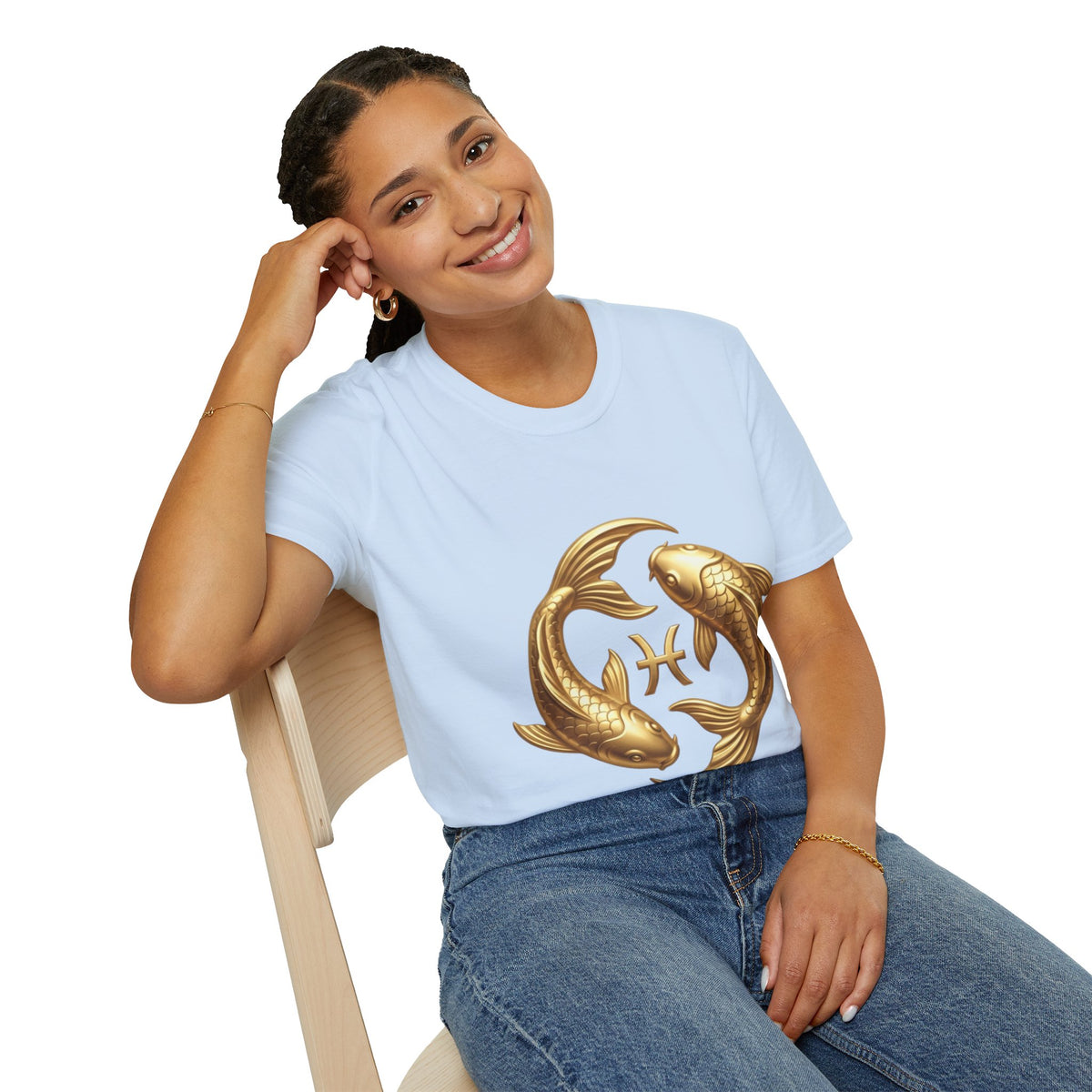 Pisces Gold Fish T-Shirt — Zodiac Symbol Astrology Tee