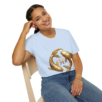 Pisces Gold Fish T-Shirt — Zodiac Symbol Astrology Tee