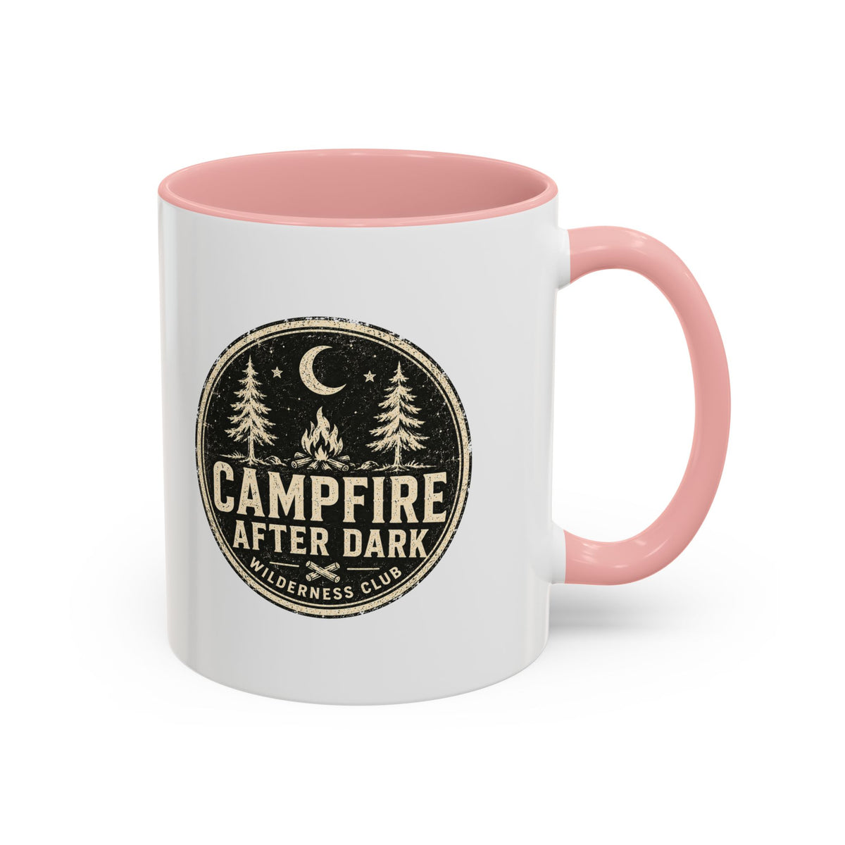 Milo Bailey Dog Dad Mom Campfire After Dark Accent Coffee Mug — Rustic Camping Coffee Cup