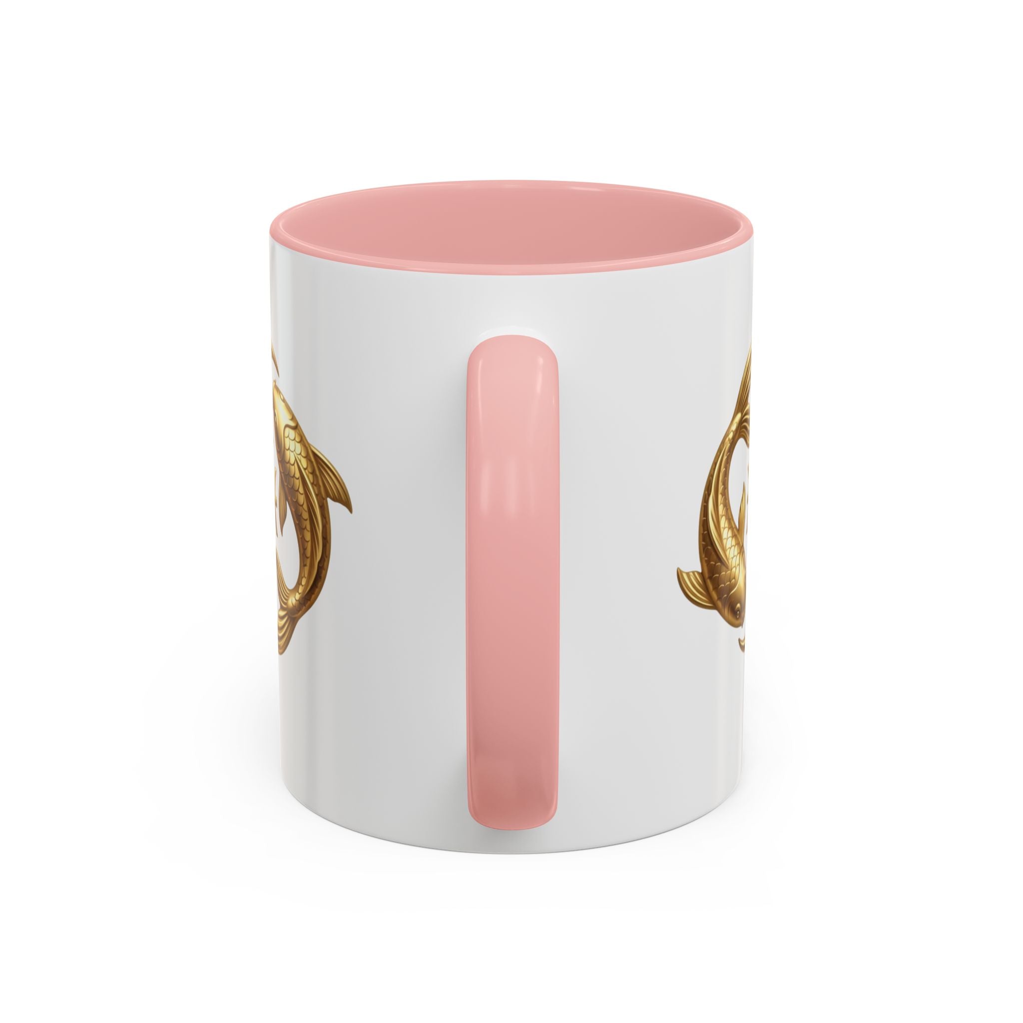 Pisces Zodiac Coffee Mug – Gold Koi Fish Horoscope Accent Mug