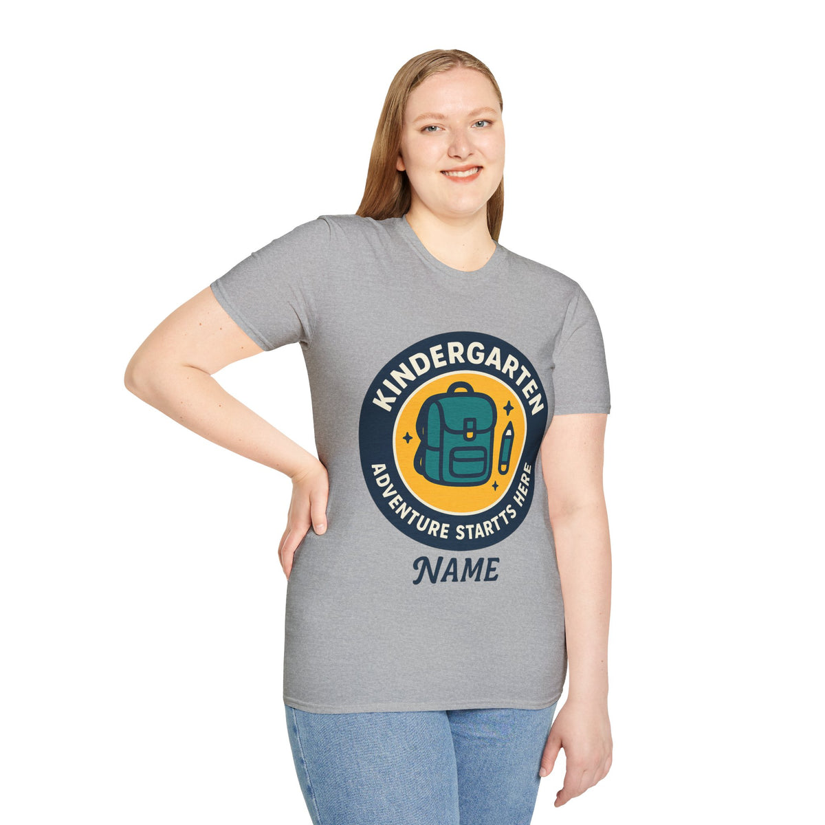 Kindergarten Teacher T‑Shirt – 'Kindergarten' Backpack Badge Design - Trending Now - August 2026