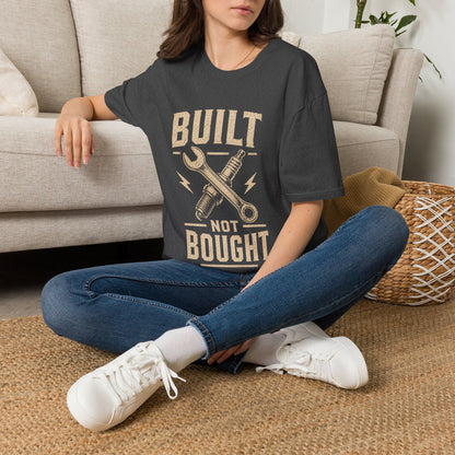 Built Not Bought T-Shirt — Vintage Mechanic DIY Garage Tee