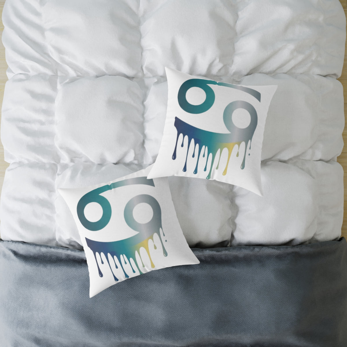 Cancer Zodiac Drip Pillow — Astrological Sign Home Decor