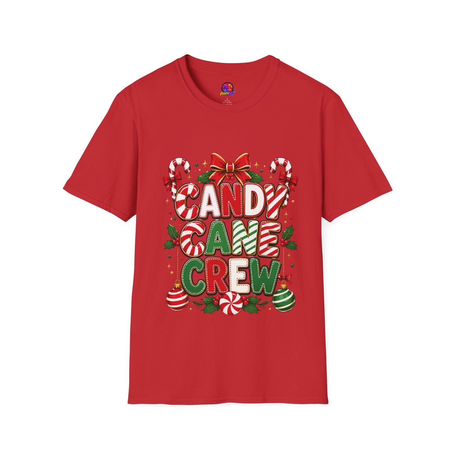 Candy Cane Crew T-Shirt — Festive Christmas Holiday Tee