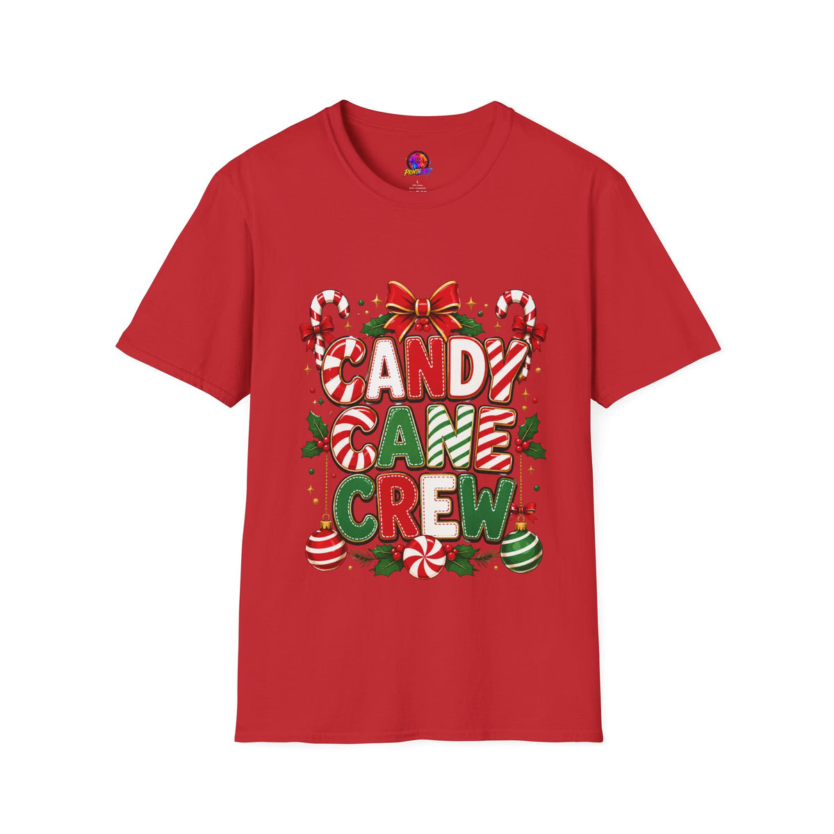 Candy Cane Crew T-Shirt — Festive Christmas Holiday Tee