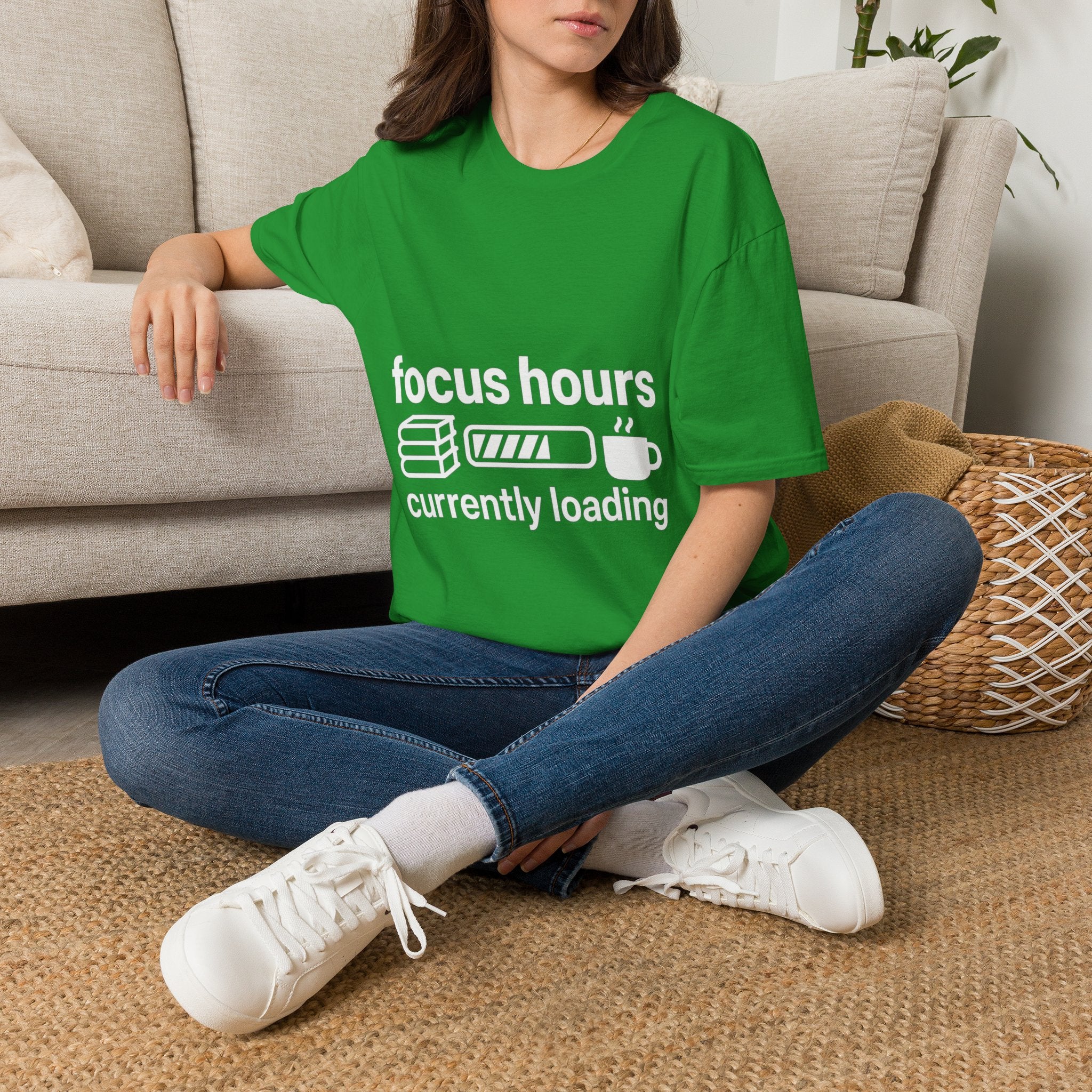 Focus Hours T-Shirt — "Focus Hours Currently Loading" Graphic Tee for Productivity & Remote Work - Trending Now - August 2026 Trends - Everyday T-Shirt