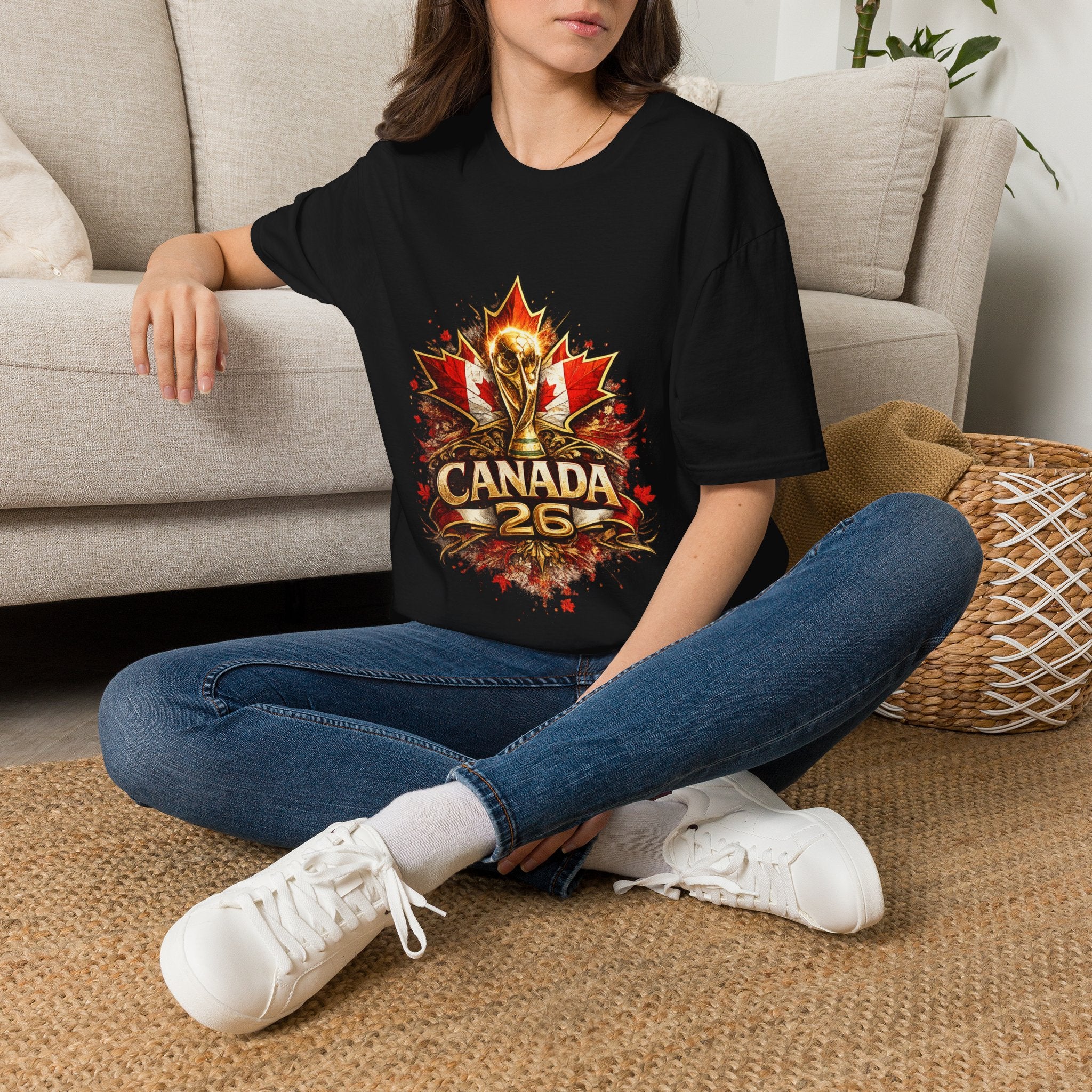 Canada World Cup T‑Shirt — Maple Leaf Soccer Trophy 26