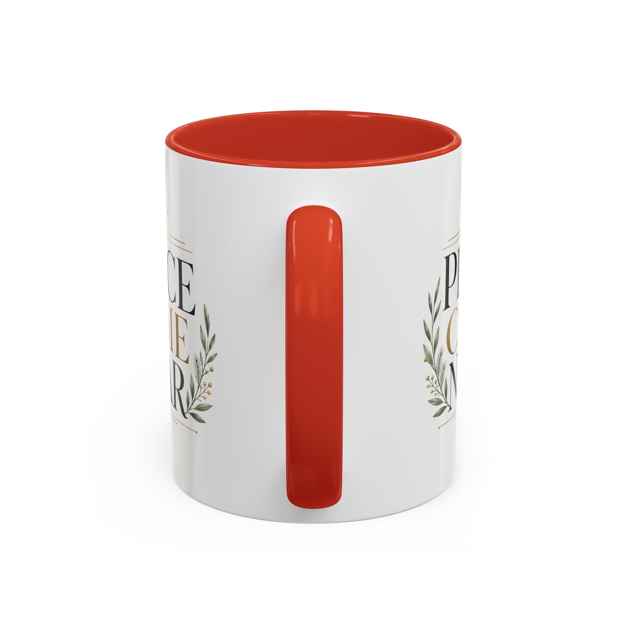 Christmas Peace Came Near Accent Coffee Mug — Holiday Christian Christmas Tea Cup