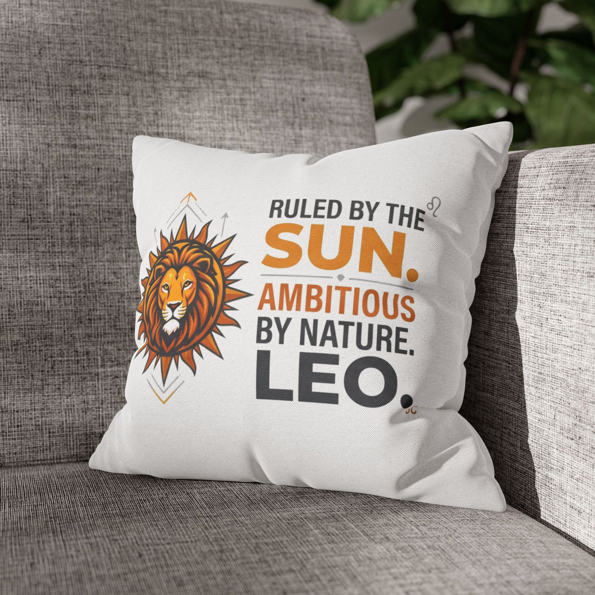 Leo Zodiac Ruled By The Sun Spun Polyester Square Pillowcase