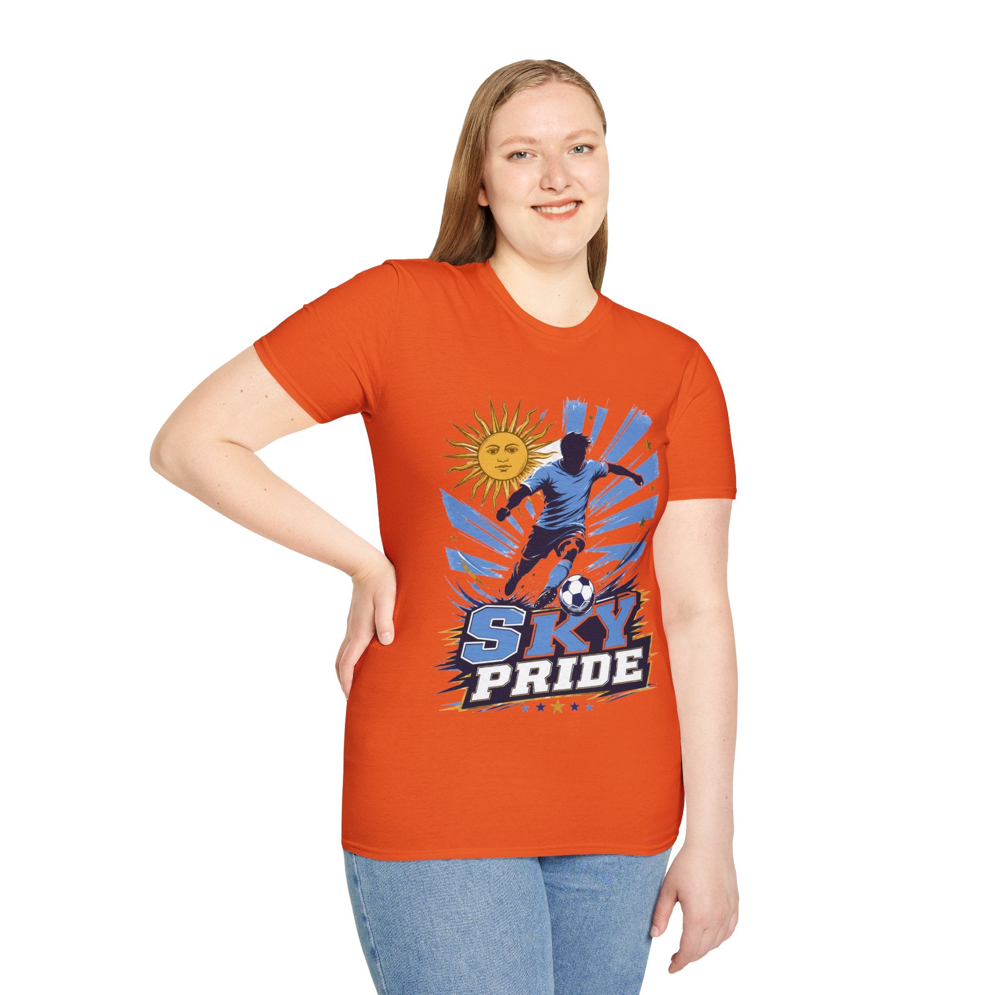 Uruguay Soccer Sky Pride T-Shirt — Argentina Sun Football Graphic Tee