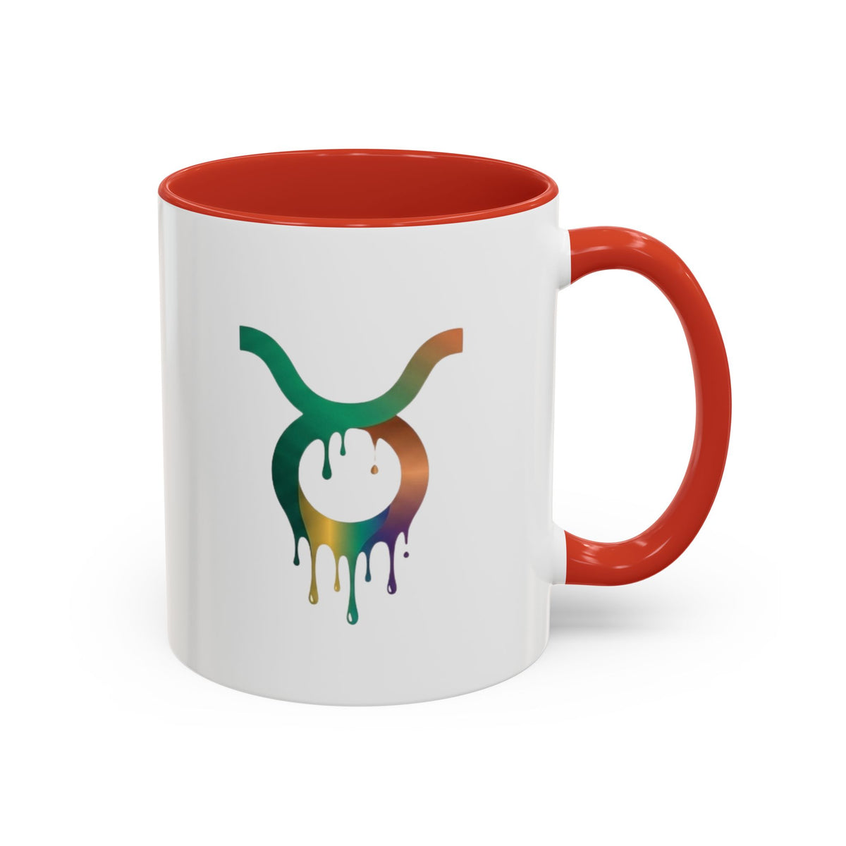 Taurus Drip Zodiac Coffee Mug — Colorful Taurus Symbol Accent Mug