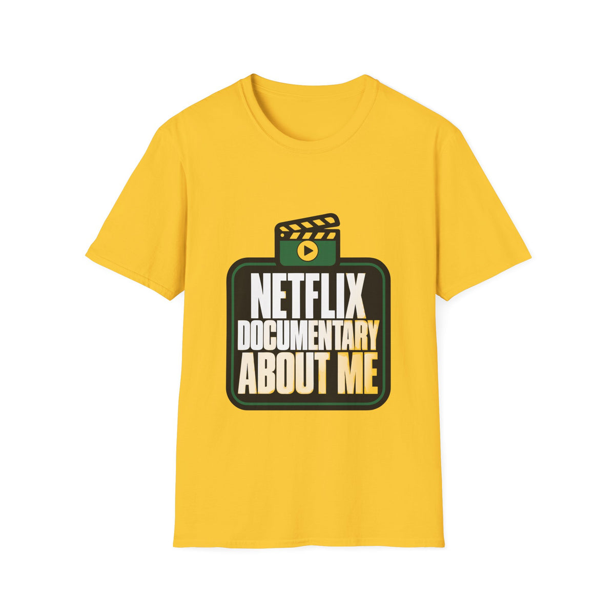 Netflix Documentary About Me Green Block Badge T-Shirt - Funny Sarcastic Pop Culture Tee - Trending Now - September 2026