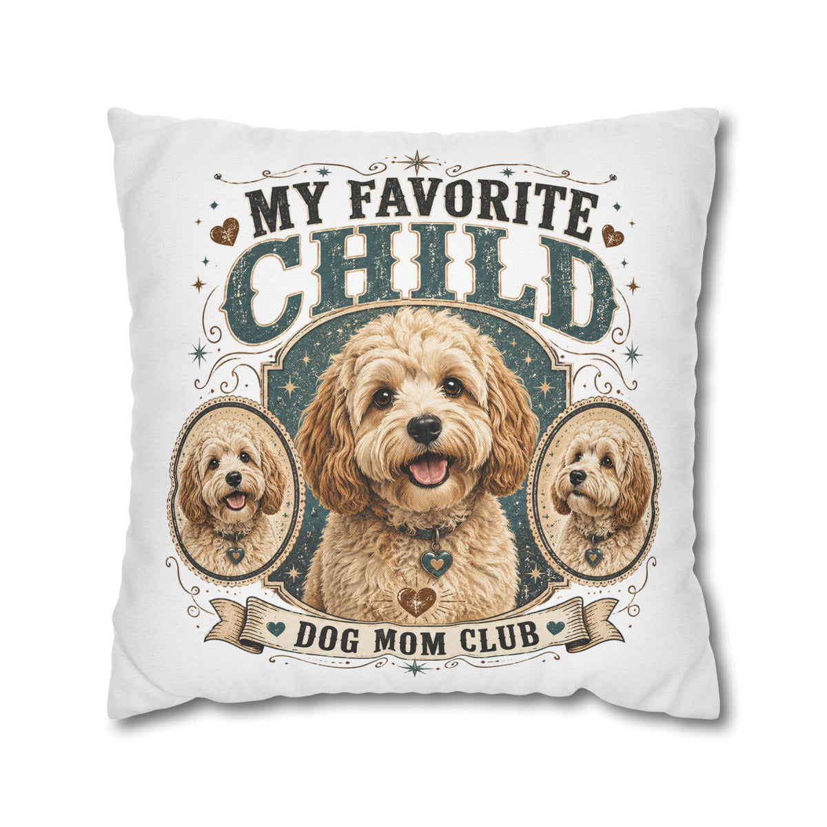 My Favorite Child Dog Mom Club Pillowcase Milo Bailey Dog Dad Mom — Doodle Pet Lover Decorative Throw Pillowcase