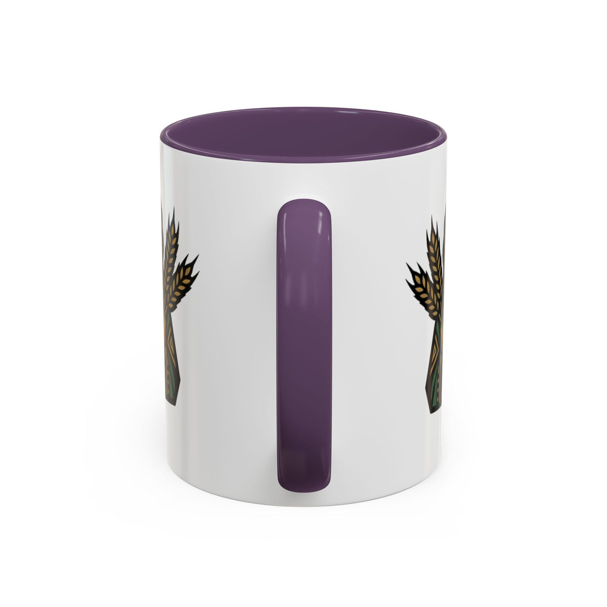 Virgo Zodiac Harvest Goddess Accent Coffee Mug — Rustic Wheat & Earthy Green Tribal Design