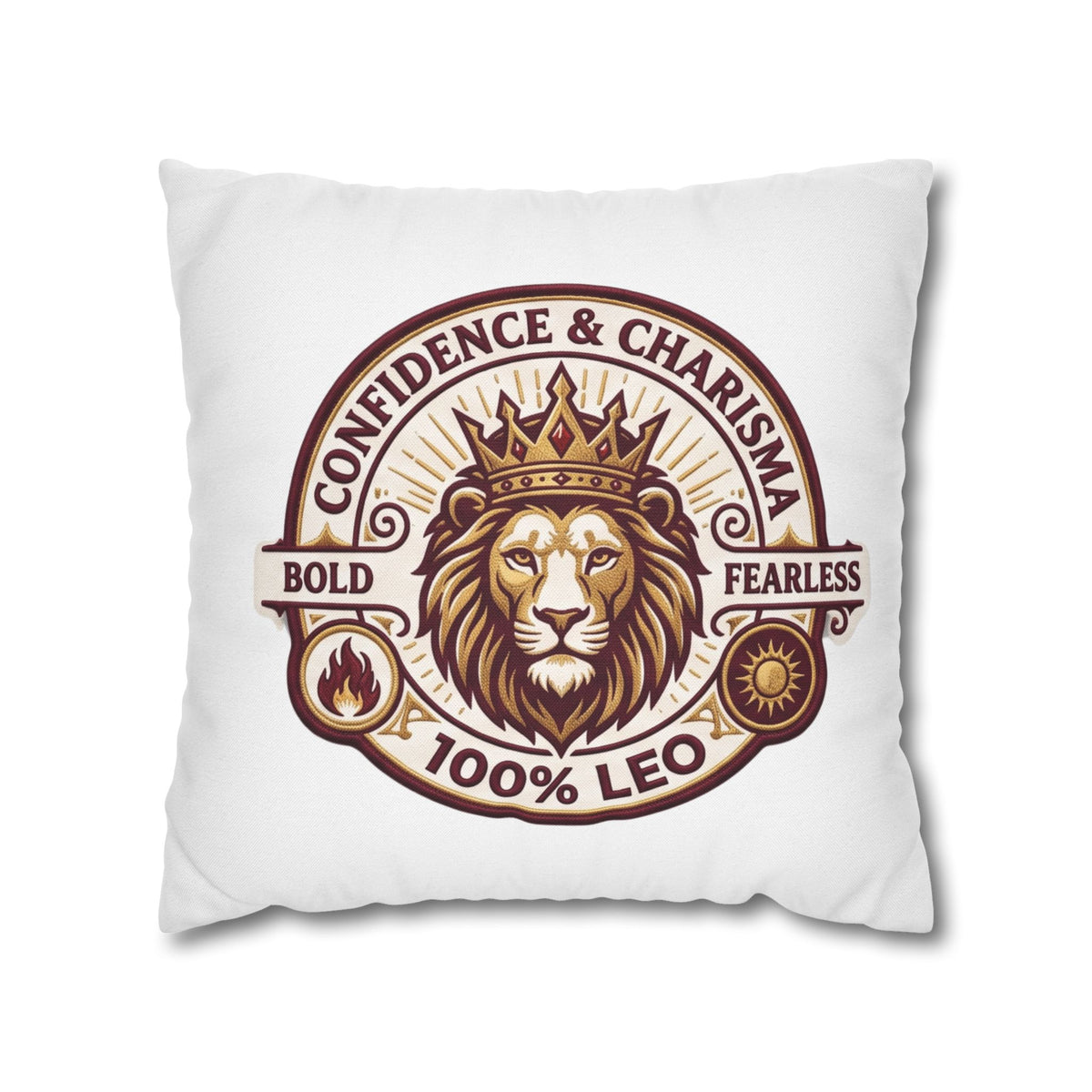 Leo Zodiac Confidence And Charisma Spun Polyester Square Pillowcase