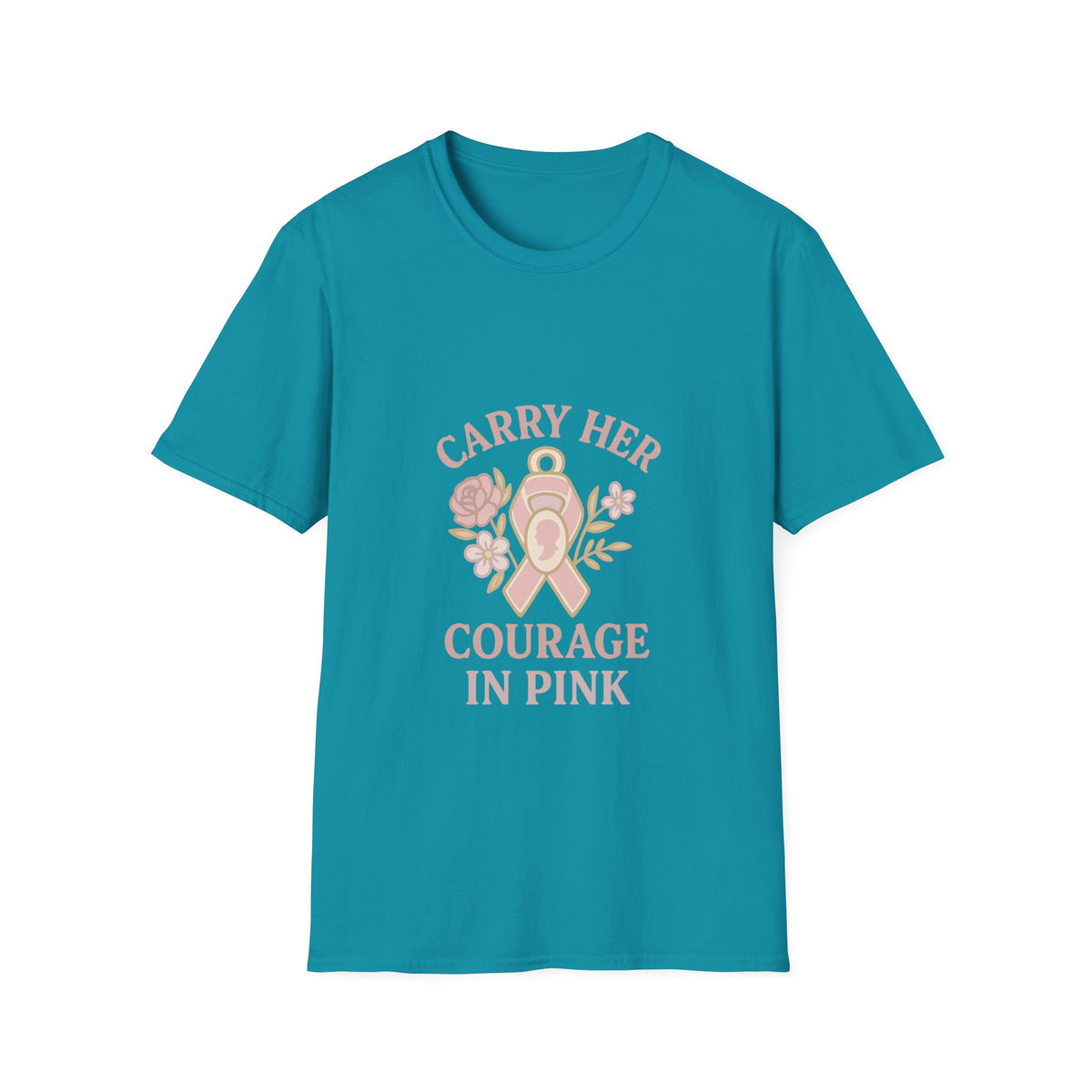 T-Shirt — "Carry Her Courage in Pink" Floral Breast Cancer Awareness Tee - Trending Now - October 2026