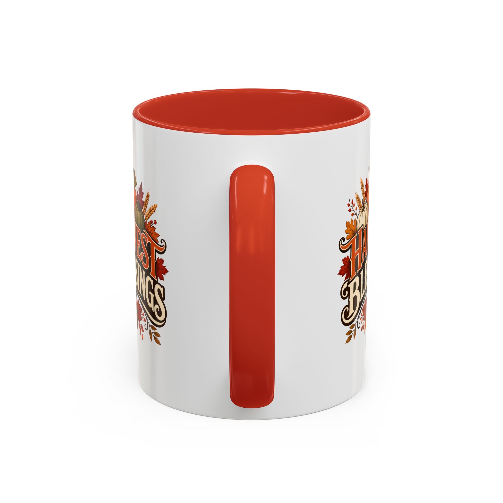 Thanksgiving Mug Harvest Blessings Coffee Mug — Thanksgiving Pumpkin Accent Mug