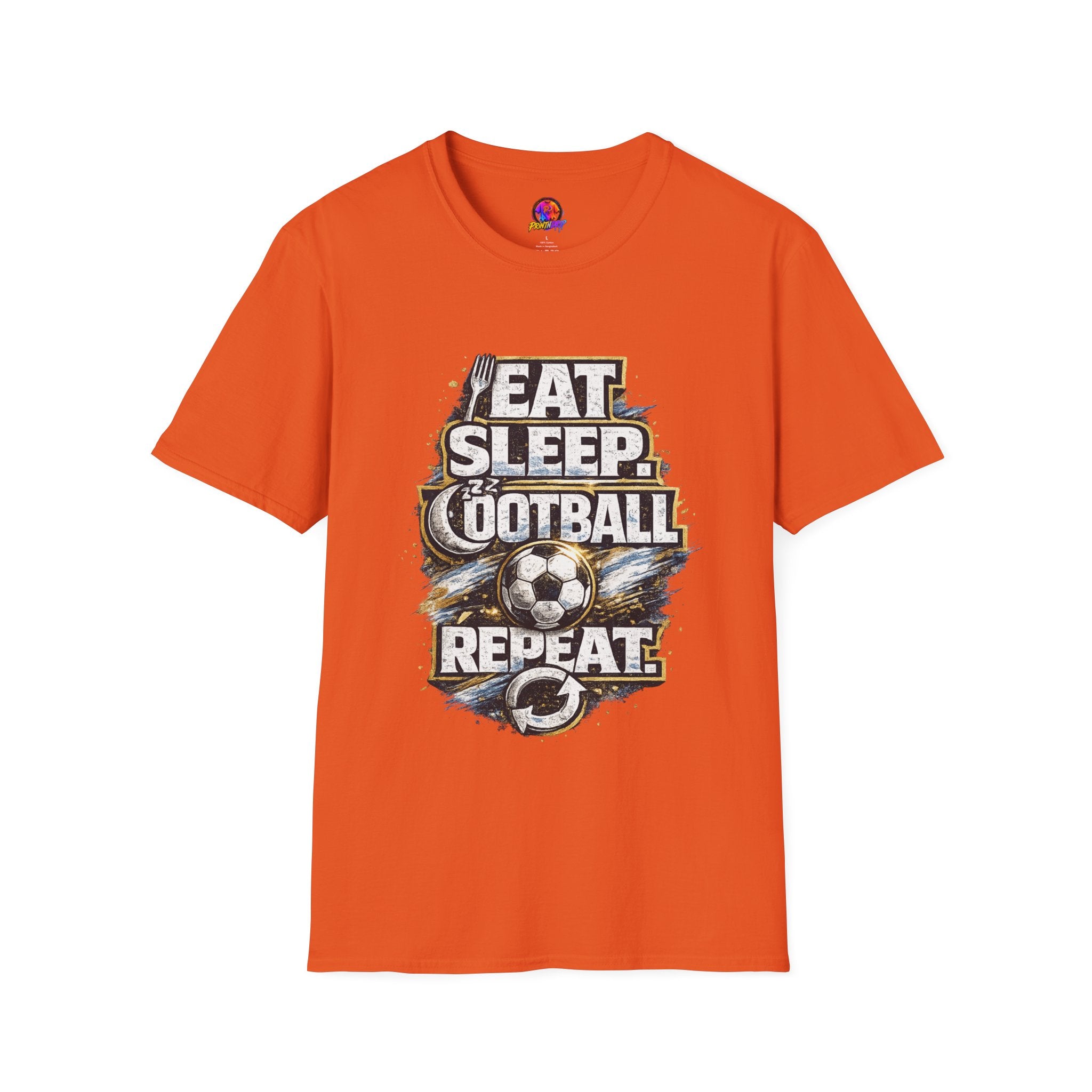 Football 'Eat Sleep Football Repeat' T-Shirt — Vintage Soccer Fan Tee