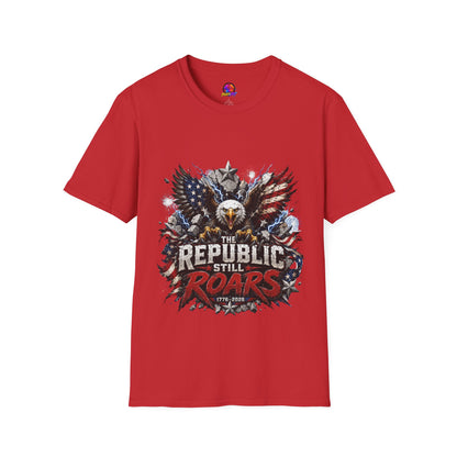 Patriotic Eagle T-Shirt — "The Republic Still Roars" | American Flag Graphic
