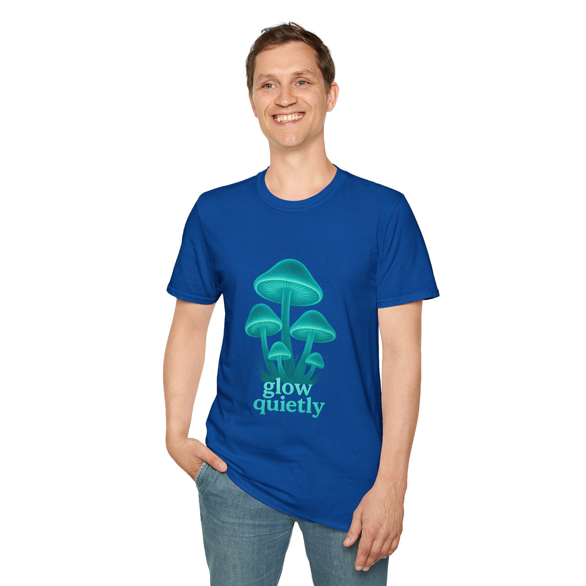 Mushroom Graphic T-Shirt — 'Grow Quietly' Teal Fungi Tee - Trending Now - August 2026