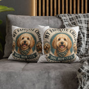 Dog Mom Club Pillowcase Milo Bailey Dog Dad Mom — "My Favorite Child" Cute Doodle Dog Accent Pillow