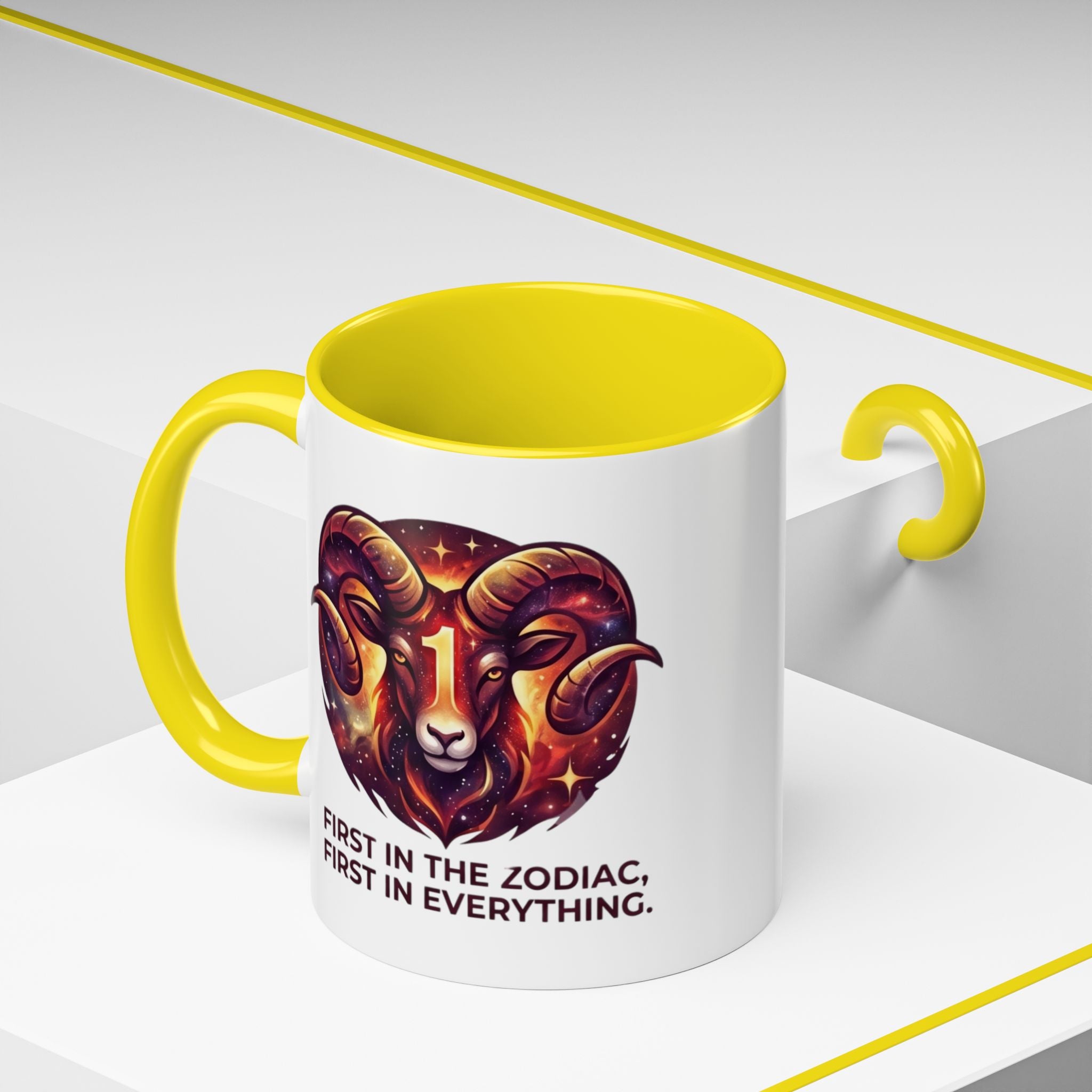 Aries Zodiac Coffee Mug — "First in the Zodiac, First in Everything" Accent Mug