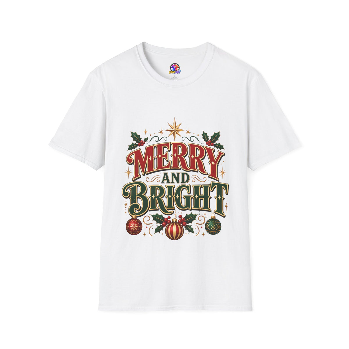 Merry and Bright T-Shirt — Festive Christmas Holiday Tee