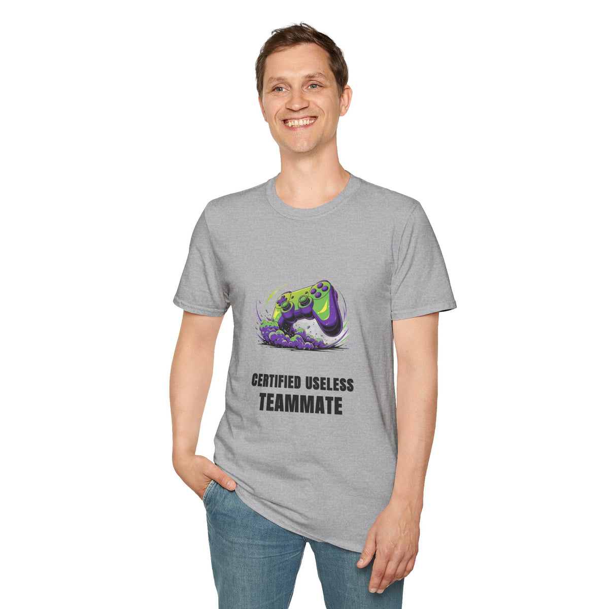 Gaming T-Shirt — "Certified Useless Teammate" Controller Graphic - Trending Now - August 2026