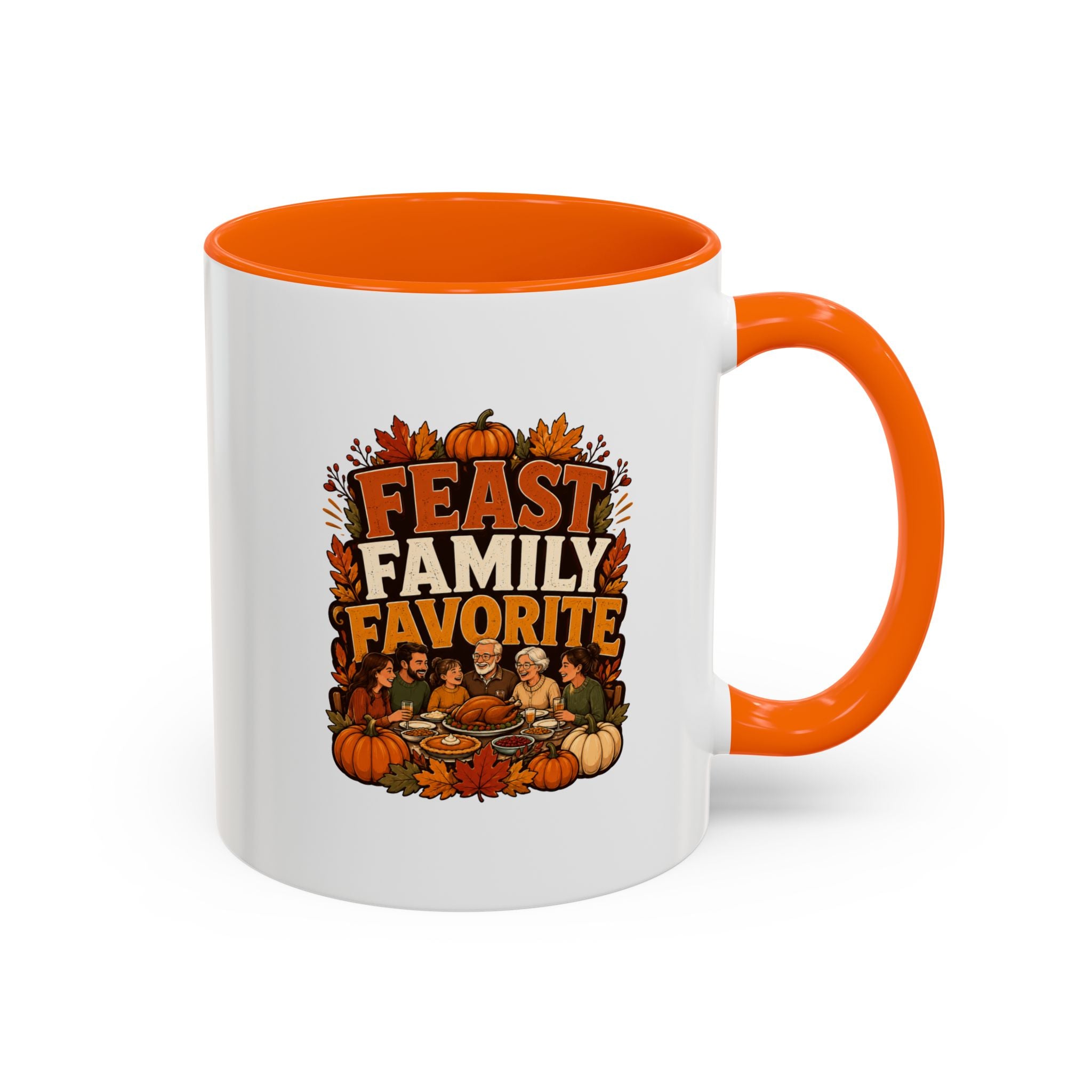 Thanksgiving Mug Feast Family Favorite Coffee Mug — Thanksgiving Pumpkin Autumn Design