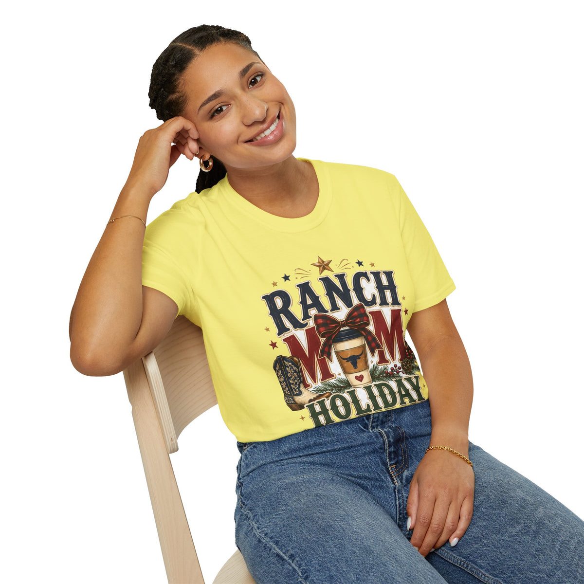 Ranch Mom Holiday Hustle T-Shirt — Festive Western Mom Tee