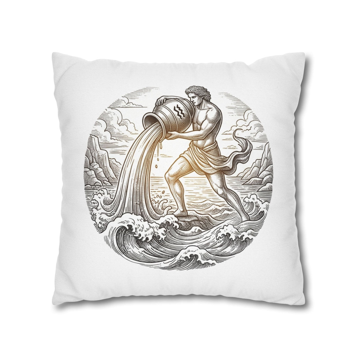 Aquarius Zodiac Throw Pillowcase — Astrology Decorative Pillow Cover