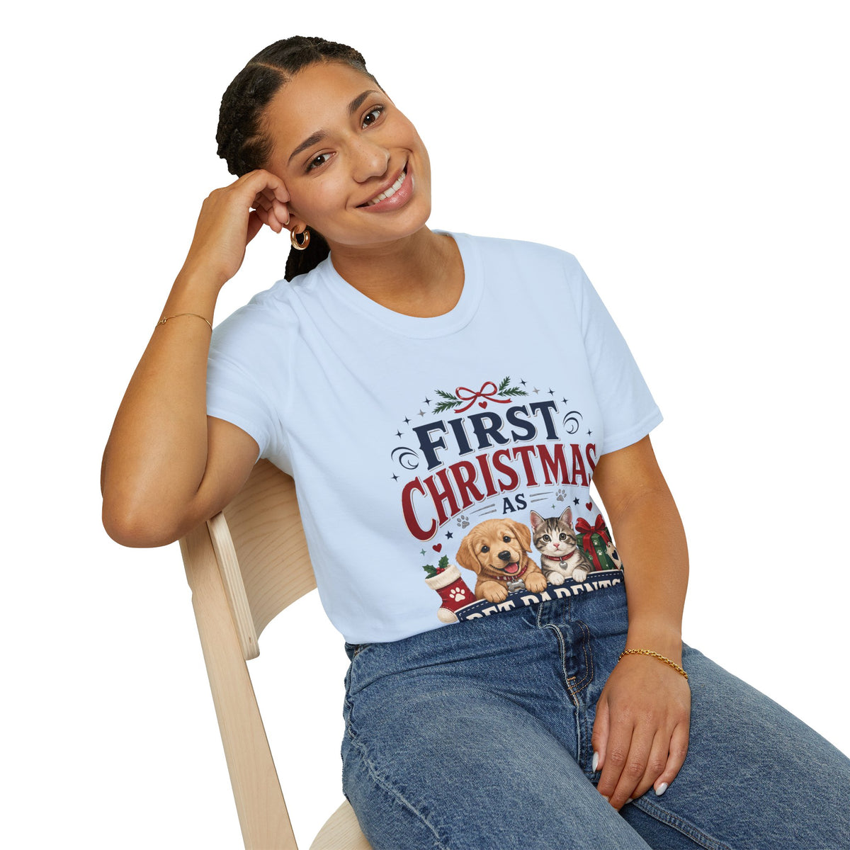 T-Shirt — "First Christmas as Pet Parents" Holiday Tee