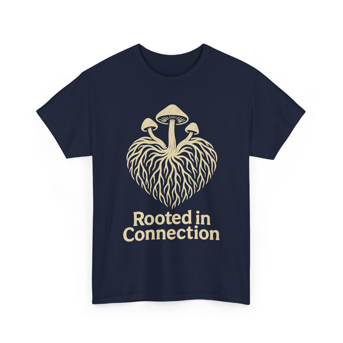 Rooted in Connection Mushroom Graphic Tee - Aesthetic Nature T-Shirt - Trending Now - September 2026