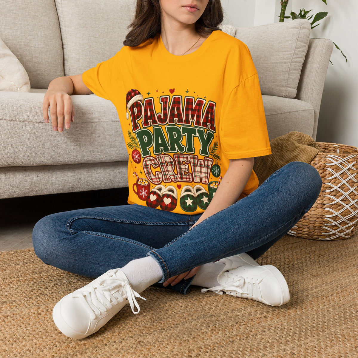 Pajama Party Crew T‑Shirt — Festive Christmas Lounge Tee