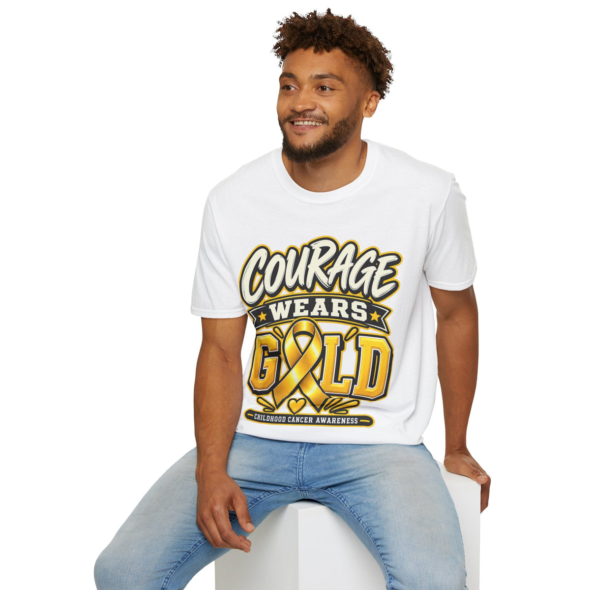 Childhood Cancer Awareness T-Shirt — "Courage Wears Gold"