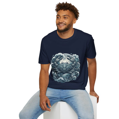 Crab and Waves Graphic T-Shirt — Coastal Oceanic Nautical Tee
