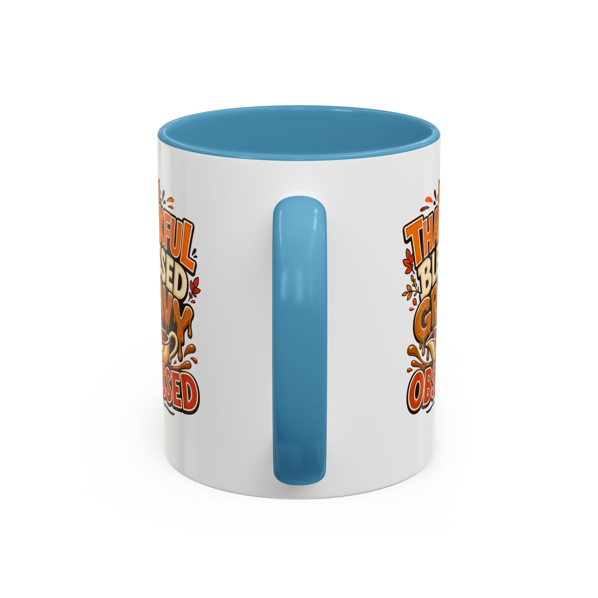 Thanksgiving Mug Coffee Mug — "Thankful Blessed Gravy Obsessed" Thanksgiving Accent Mug