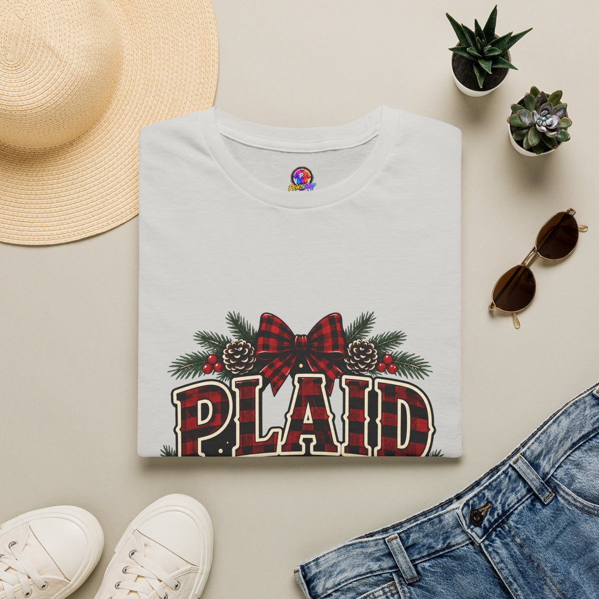 Plaid and Merry Christmas T-Shirt
