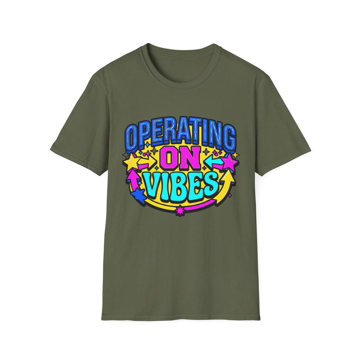 Operating On Good Vibes T-Shirt — Retro Rainbow Positive Energy Tee - Trending Now - August 2026
