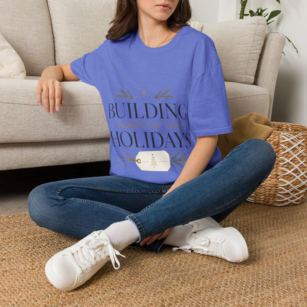 Holiday T-Shirt — "Building Through the Holidays" Christmas Graphic Tee