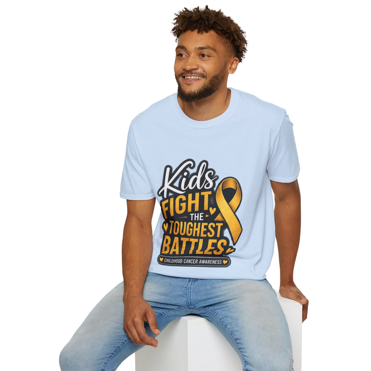 Kids Fight the Toughest Battles Childhood Cancer Awareness T-Shirt