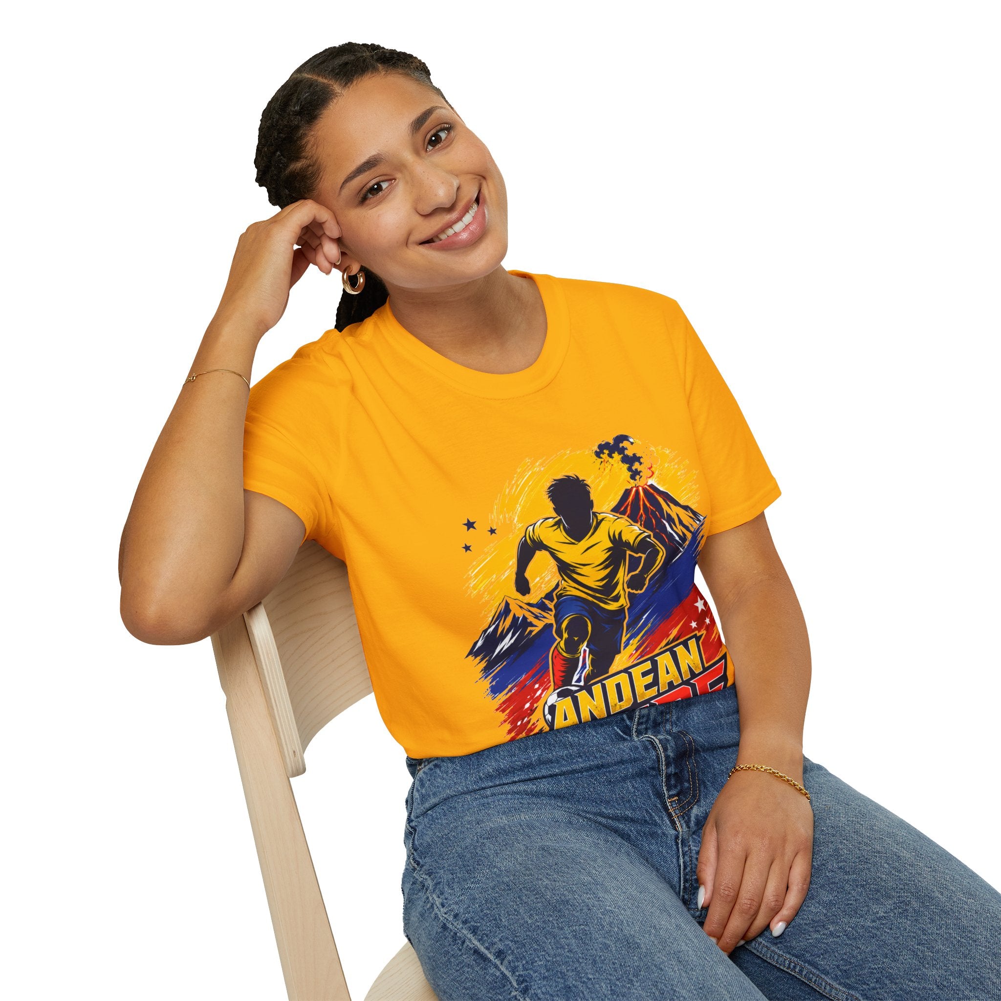 Ecuador Andean Fire Running T‑Shirt — Volcano Trail Runner Graphic Tee
