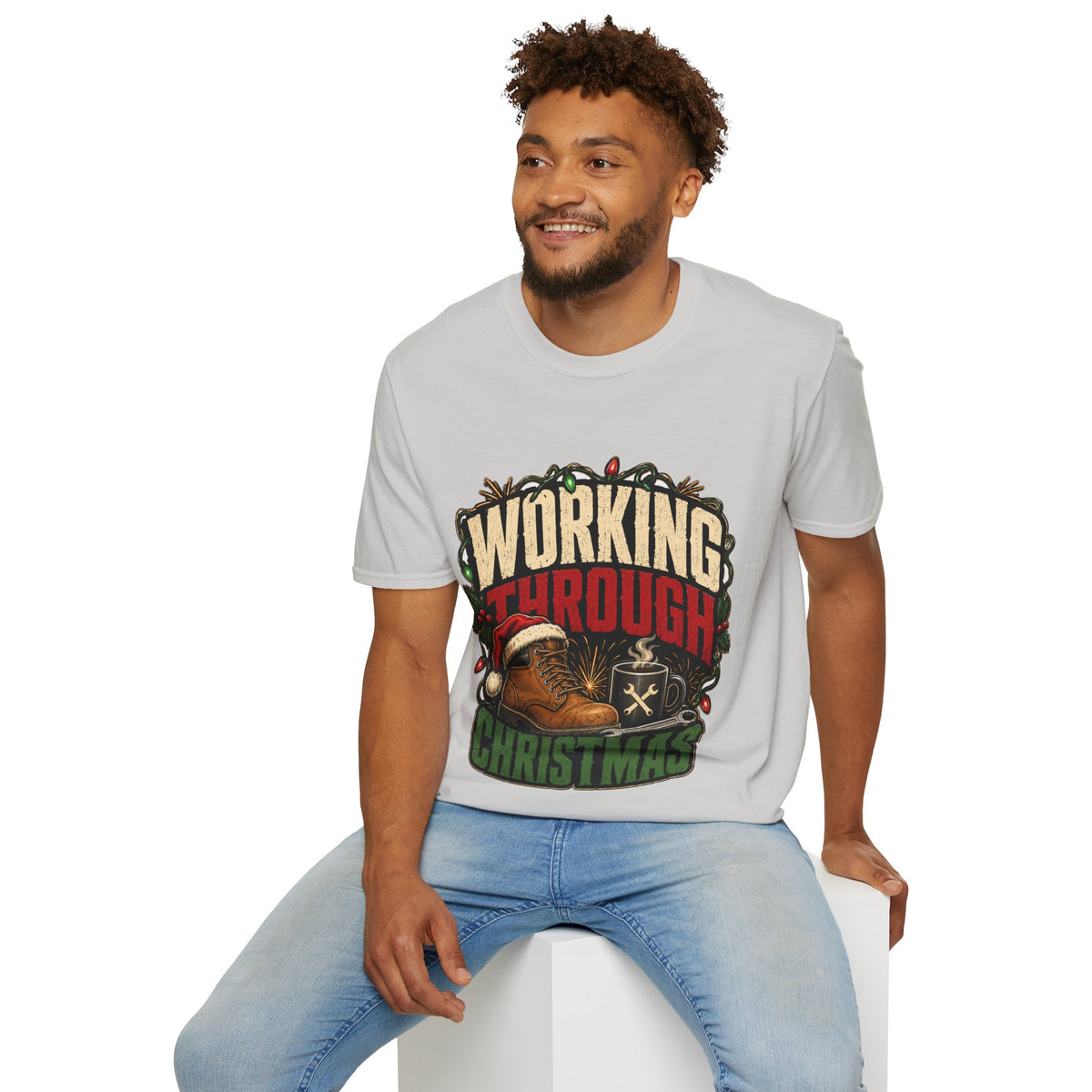 Working Through Christmas T-Shirt — Funny Holiday Nurse/Worker Gift