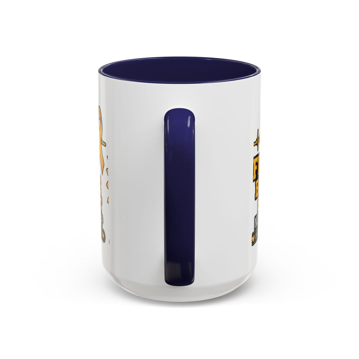 Childhood Cancer Awareness Accent Coffee Mug — "Fight Believe Support" 11/15oz