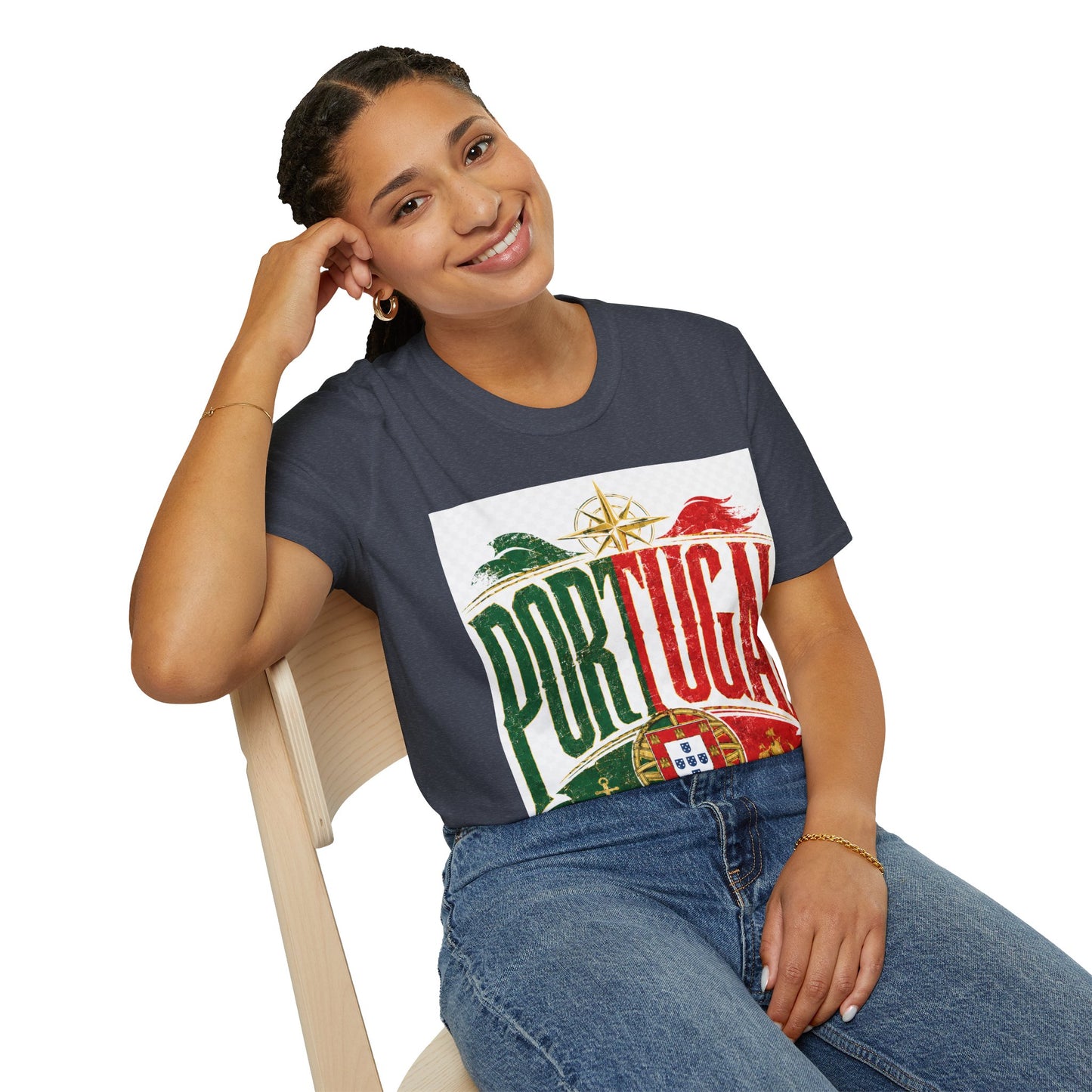 Portugal Vintage Compass T-Shirt — Retro Portuguese Flag Travel Tee