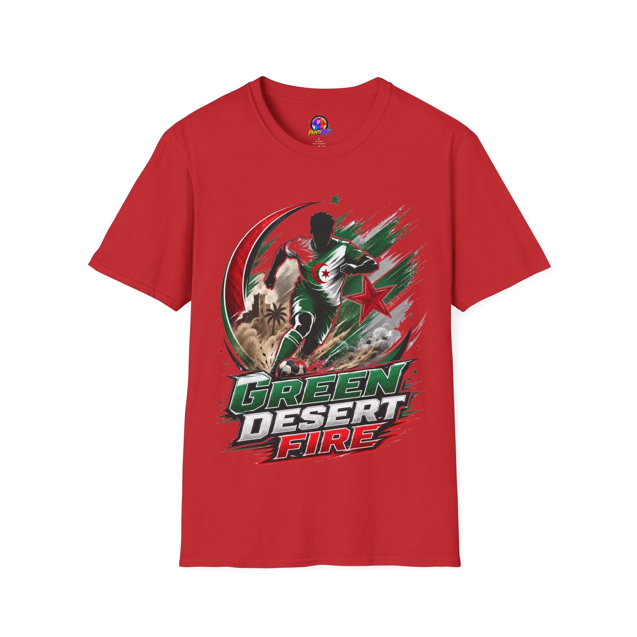 Algeria Football Fan Tee — "Green Desert Fire" Soccer Shirt